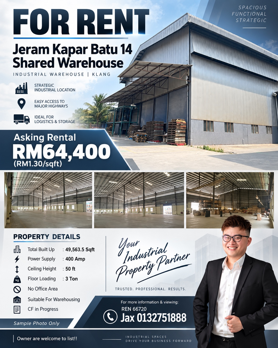 Jeram Kapar Batu 14 — Shared Warehouse For Rent — supplied photo 1 (Sample Photos Only)