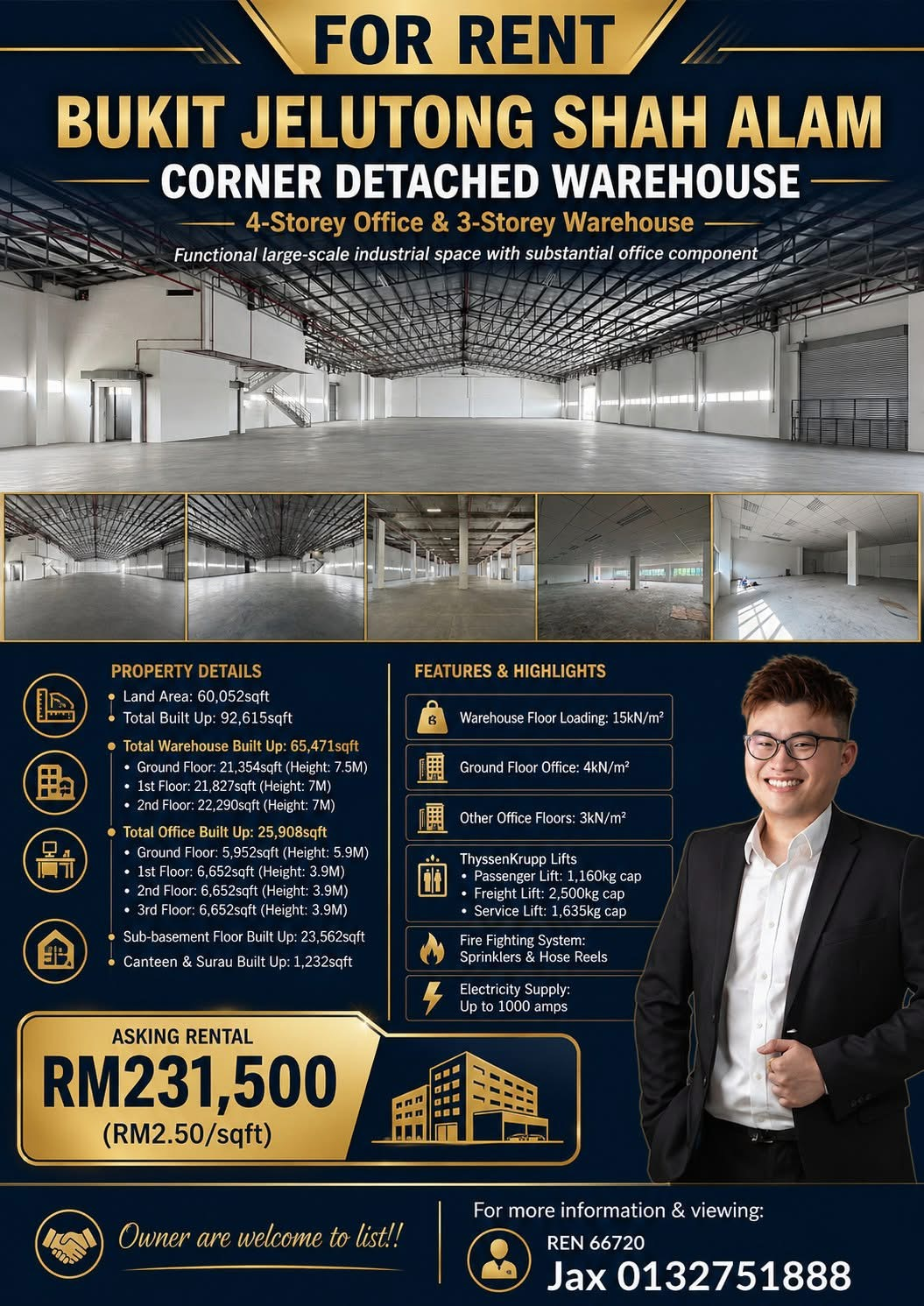 Bukit Jelutong — Corner Detached Warehouse For Rent — supplied photo 1