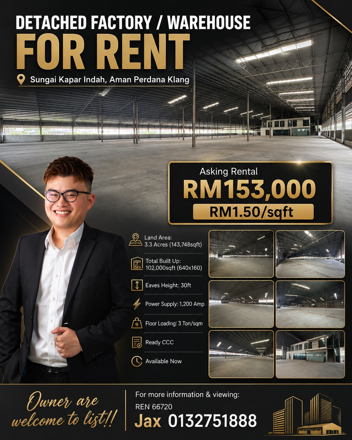 Sungai Kapar Indah Aman Perdana Klang Detached Factory Warehouse For Rent — photo 1