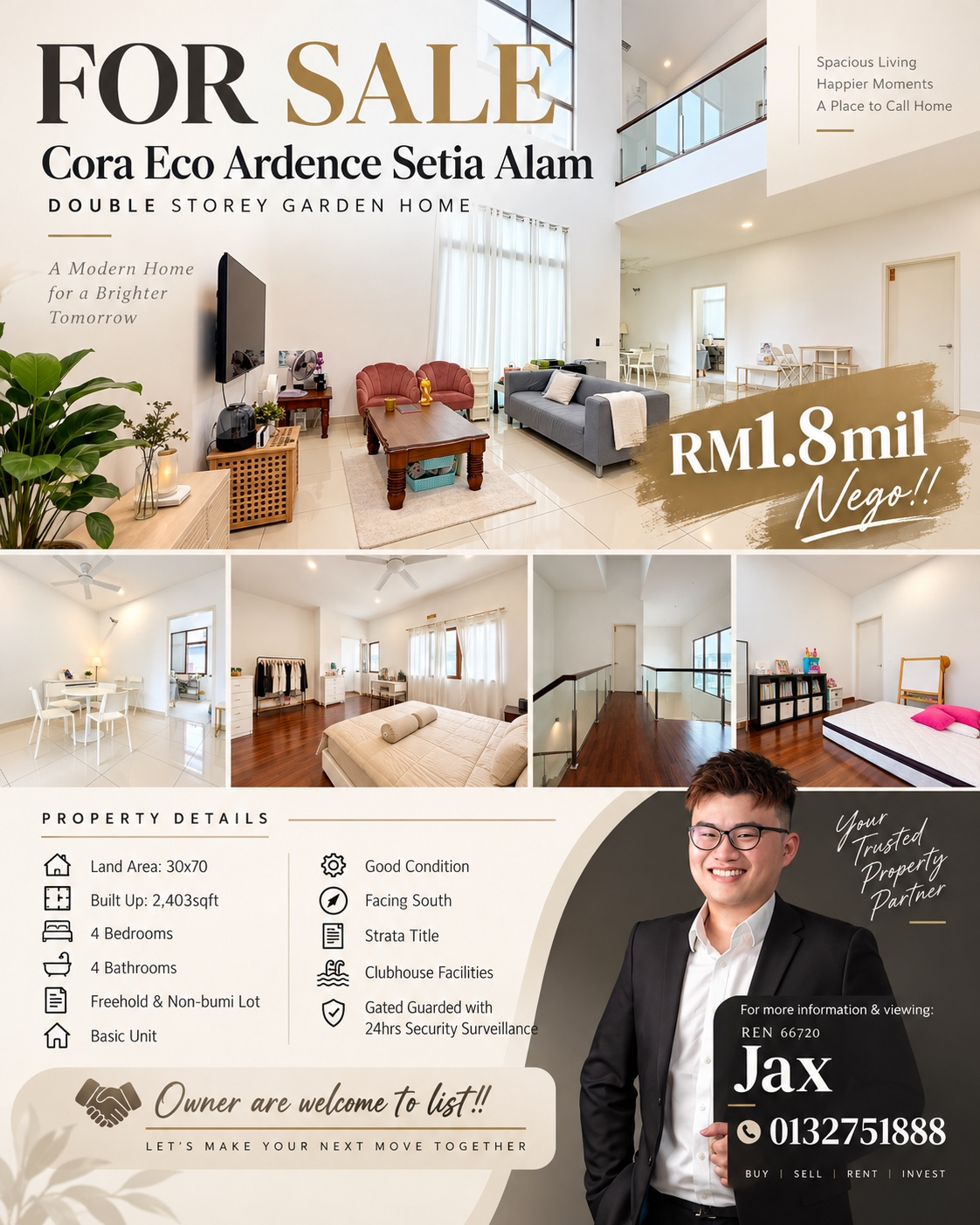 Cora Eco Ardence Setia Alam Double Storey Garden Home For Sale — photo 1