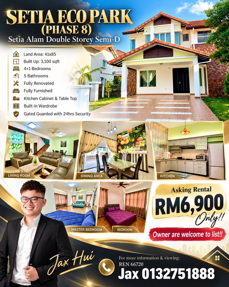 Setia Eco Park Phase 8 — Fully Furnished Semi-D For Rent — photo 1